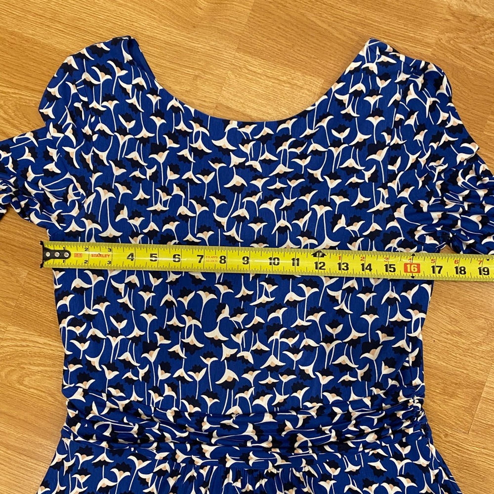 Boden Royal Blue Printed Asymmetric Midi Dress - Picture 12 of 12